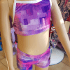 Purple Shade Crop Top Set Motionwear