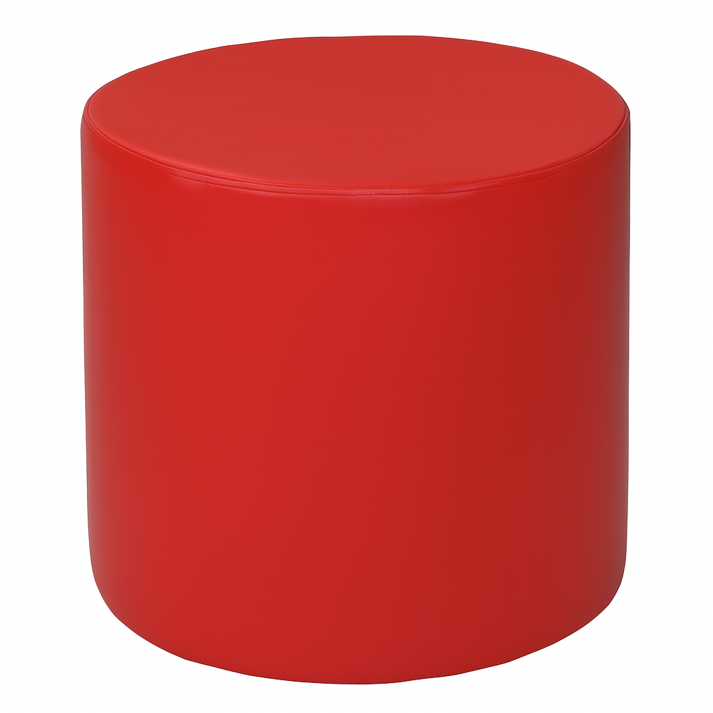Cylinder Roll Large 80cm Height  90cm Length Red Vinyl Covering Firm Light Foam