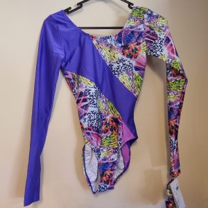 Purple Mix Panel Long Sleeve Mondor Leotard