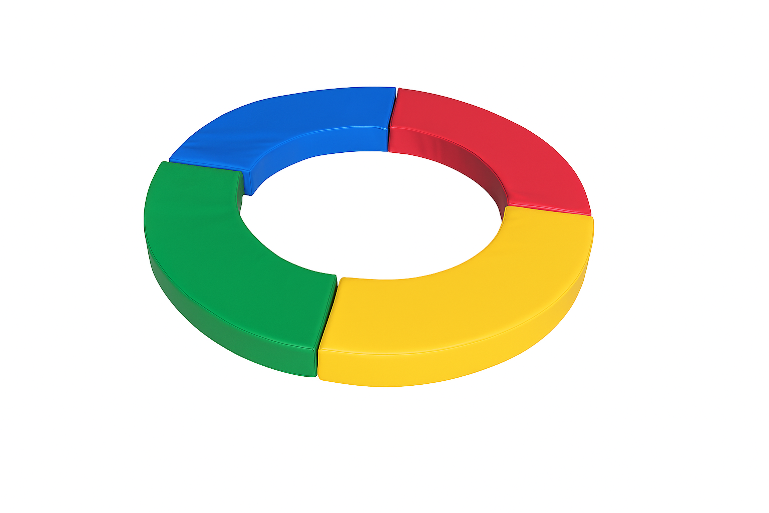 Curved Beam Set of 4. Velcro joining, can be used in circle or a S Shape. L1m x W15cm x H10cm each piece. EPE Foam Vinyl covering.